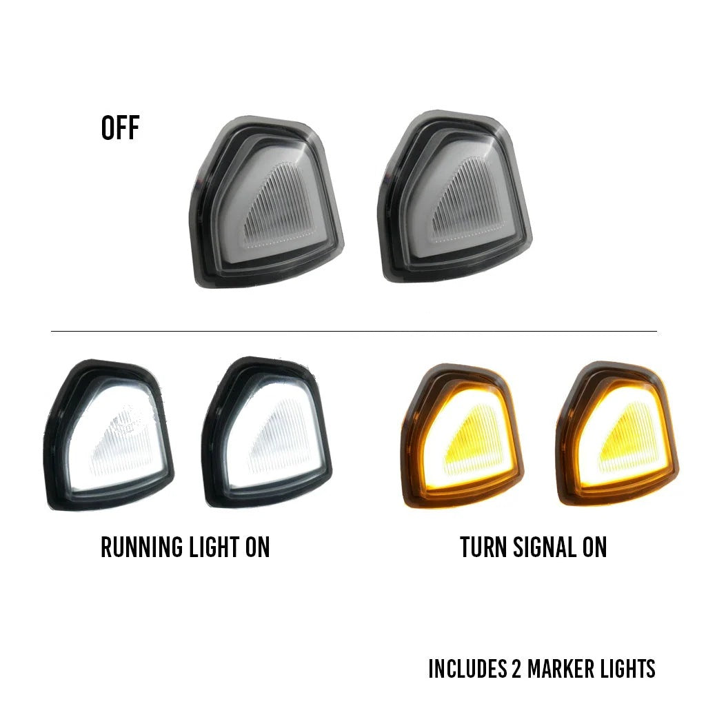 Ram switchback tow mirror marker lights, clear lens