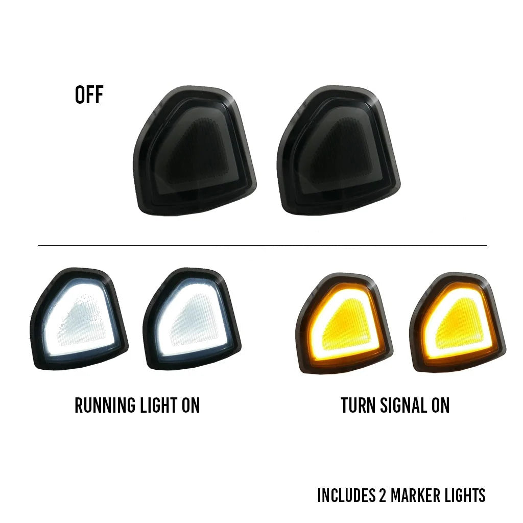 Ram switchback tow mirror marker lights, smoked lens