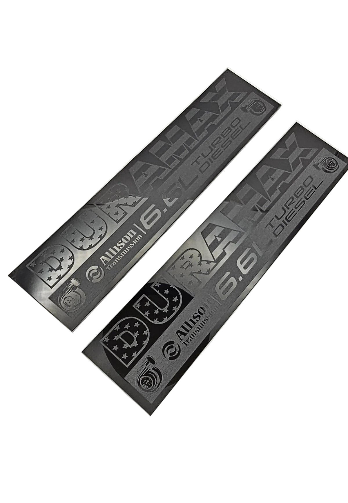 2020-2026 GMC Sierra HD | Duramax American Flag Text Fender Emblems (installed reference photo)