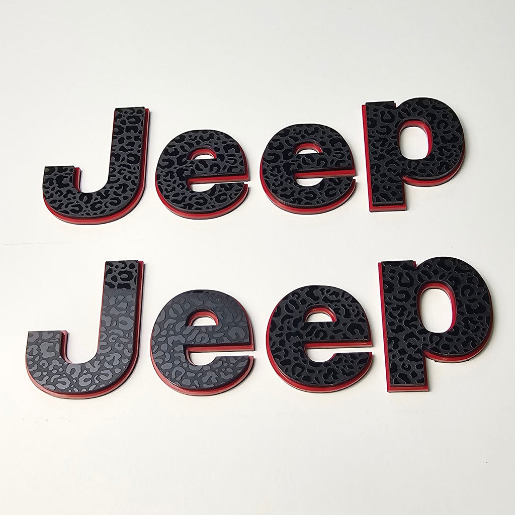 2018-2025 Jeep Wrangler JL & Gladiator JT | Leopard Print Fender Badges (installed reference photo)