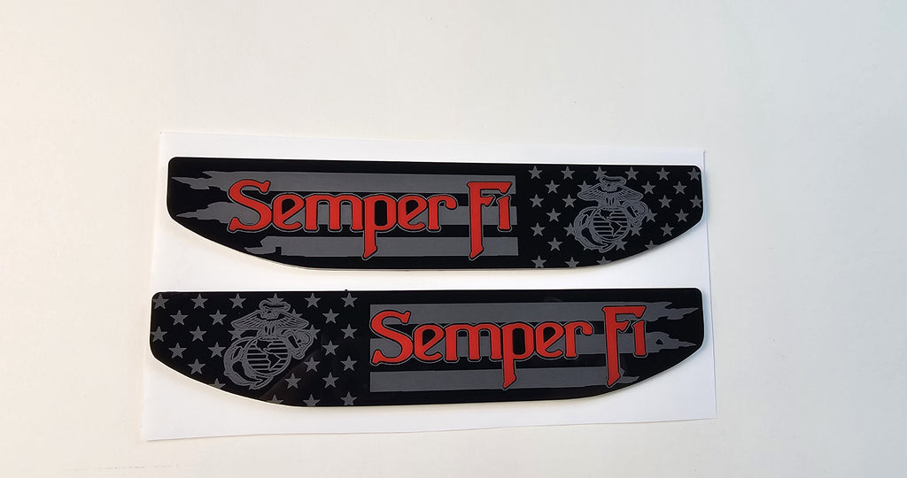 2019-2026 GMC Sierra 1500 | Semper Fi Fender Emblem Inserts (Pair) (installed reference photo)