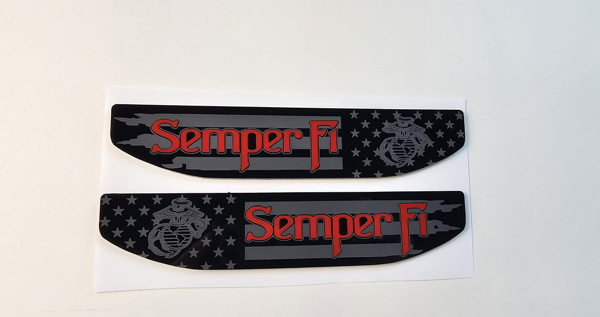 2019-2026 GMC Sierra 1500 | Semper Fi Fender Emblem Inserts (Pair) (installed reference photo)