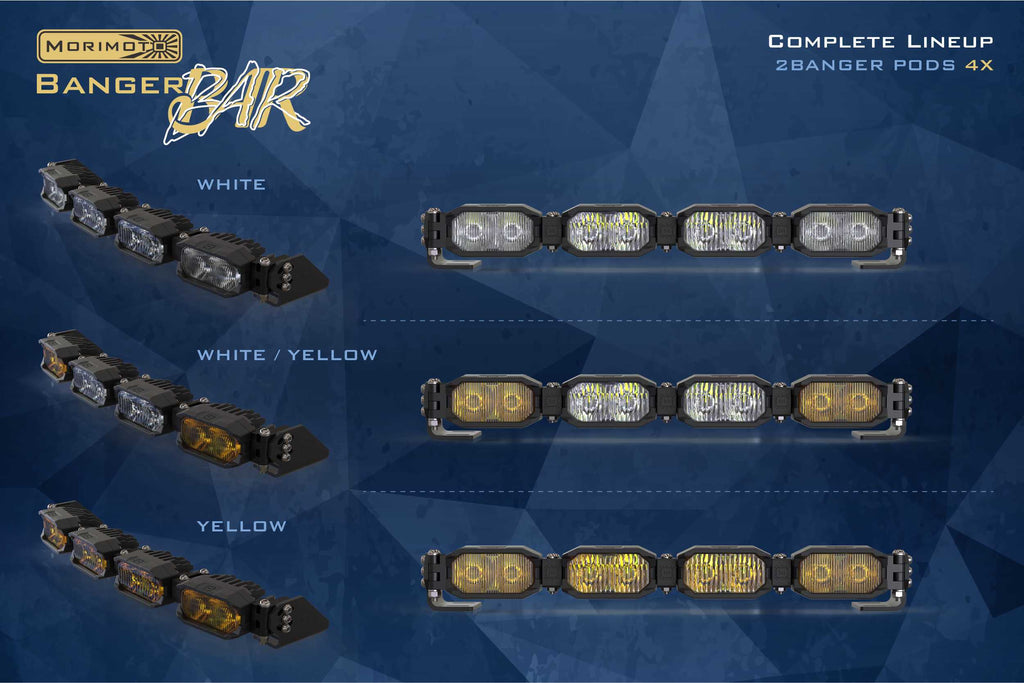Morimoto 2Banger LED Light Bar: 4 Pod / 16"