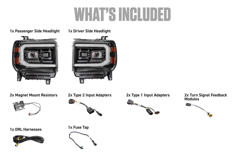 2014-2018 GMC Sierra 1500 | 2015-2019 GMC Sierra HD Morimoto XB Evo Hybrid LED Headlights