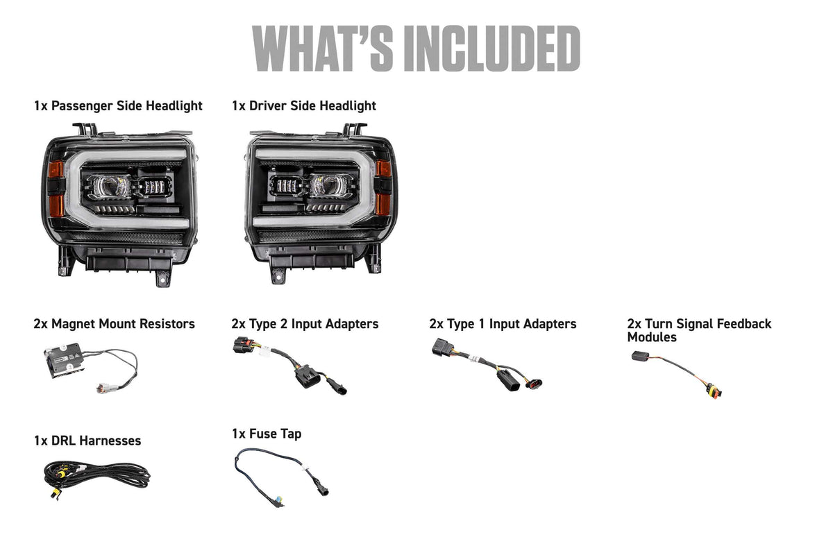 2014-2018 GMC Sierra 1500 | 2015-2019 GMC Sierra HD Morimoto XB Evo Hybrid LED Headlights