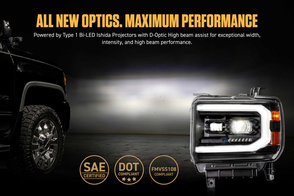 2014-2018 GMC Sierra 1500 | 2015-2019 GMC Sierra HD Morimoto XB Evo Hybrid LED Headlights