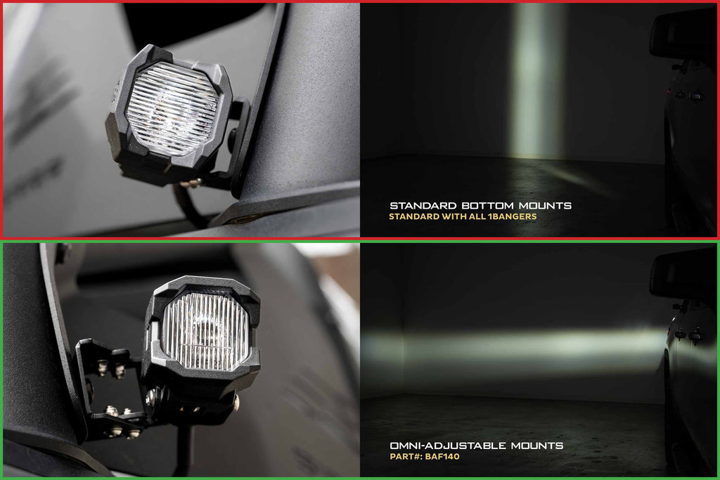 Morimoto 1Banger Pod Lights: Omni-Adjustable Mounts