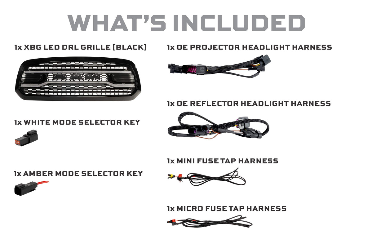 2013-2018 RAM 1500/2500/3500 & 2019-2024 RAM 1500 CLASSIC MORIMOTO XBG LED GRILLE