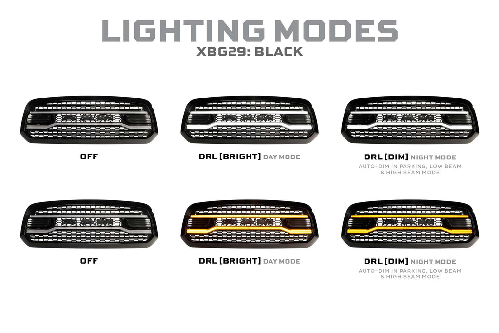2013-2018 RAM 1500/2500/3500 & 2019-2024 RAM 1500 CLASSIC MORIMOTO XBG LED GRILLE