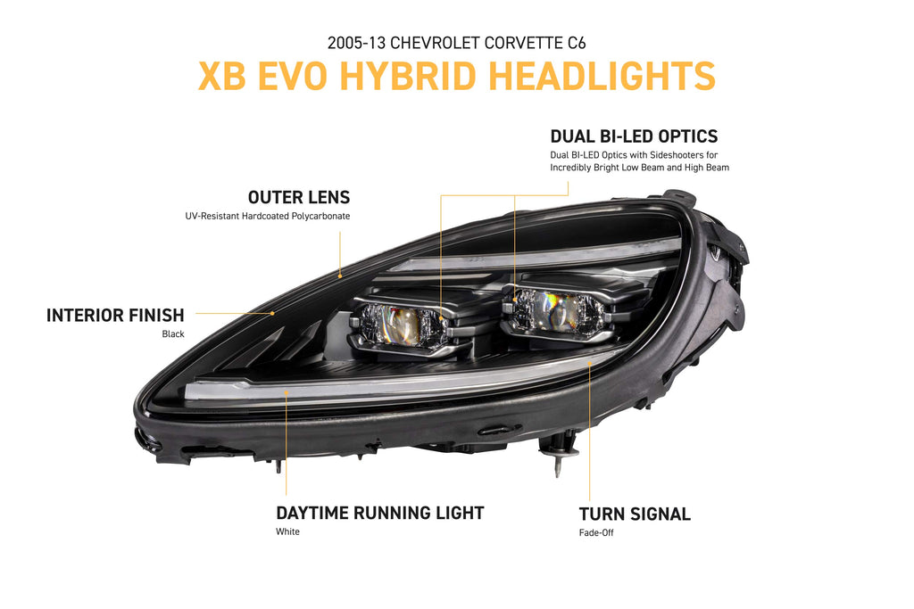 2005-2013 Chevy Corvette C6 | Morimoto XB Evo Hybrid LED Headlights