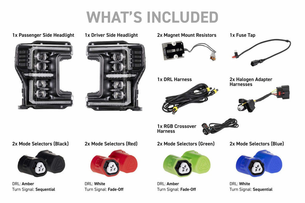 2017-2019 FORD SUPER DUTY XRGB EVO LED HEADLIGHTS