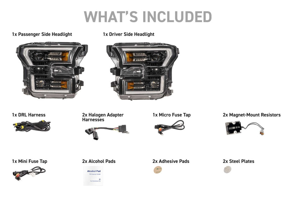 17-20 FORD RAPTOR XB EVO HYBRID LED HEADLIGHTS