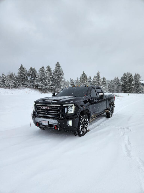 2020-2023 GMC Sierra 2500/3500 AT4 LED “Power” Grille Light Bar – IP67, Bolt-On, Black/Silver Frame