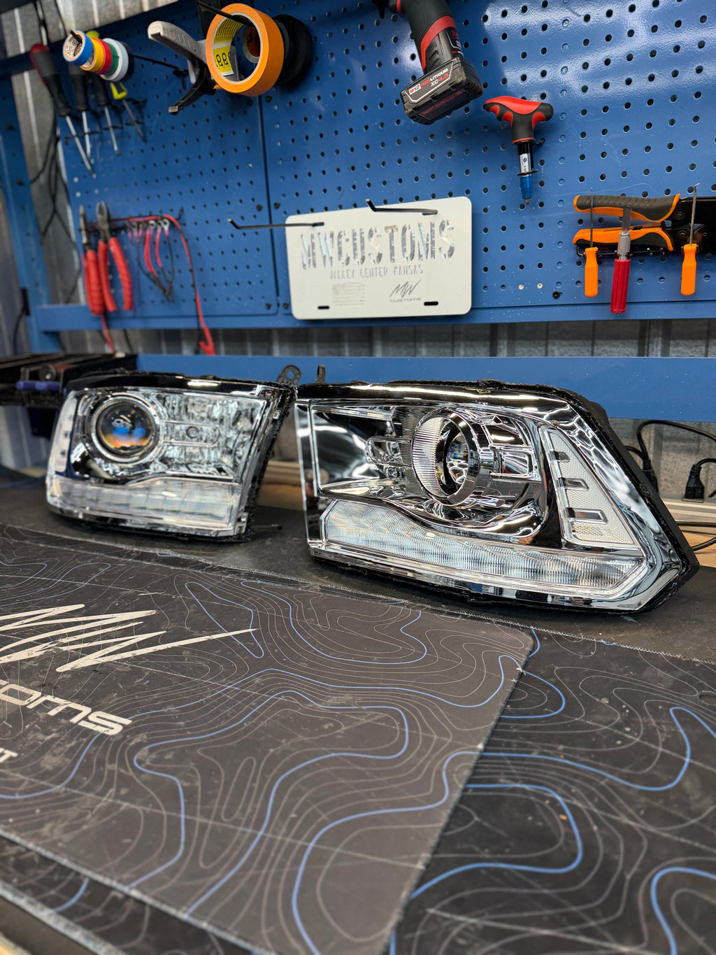 OPEN BOX – 2009-2018 Ram Projector Headlights *CHROME*