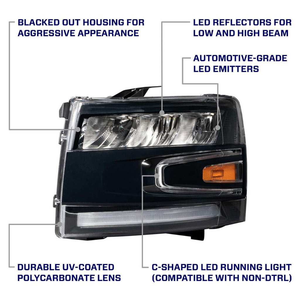 2007-2013 Chevrolet Silverado LED Reflector Headlights