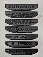 2019-2026 GMC Sierra 1500 | Fender Emblem Inserts (14 Styles) (installed reference photo)