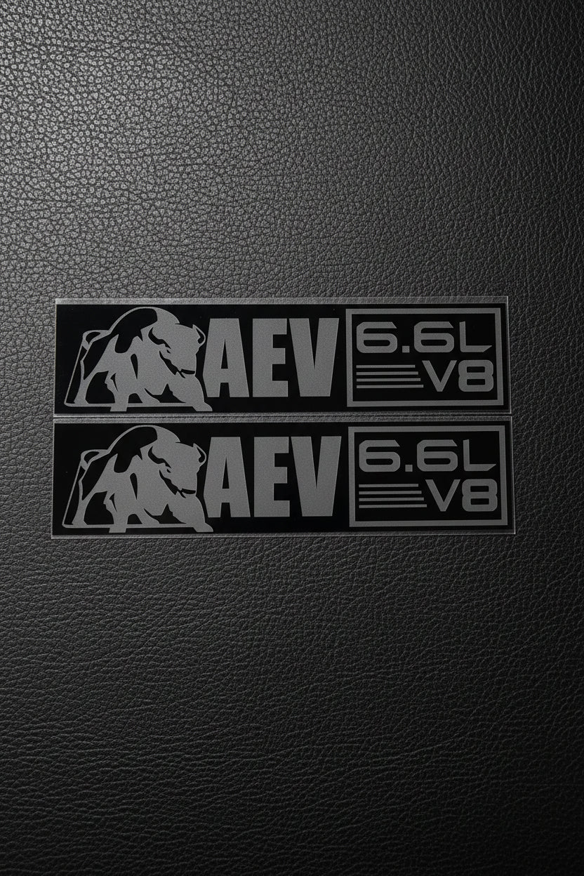 2020-2026 GMC Sierra HD | AEV 6.6L V8 Fender Emblems (Pair) (installed reference photo)