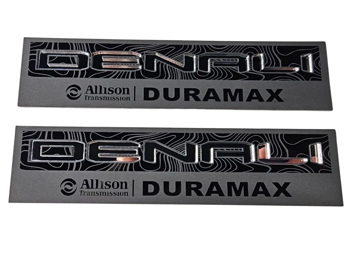 2020-2026 GMC Sierra HD Denali | Denali Duramax Topography Fender Emblem Inserts (Pair) (installed reference photo)