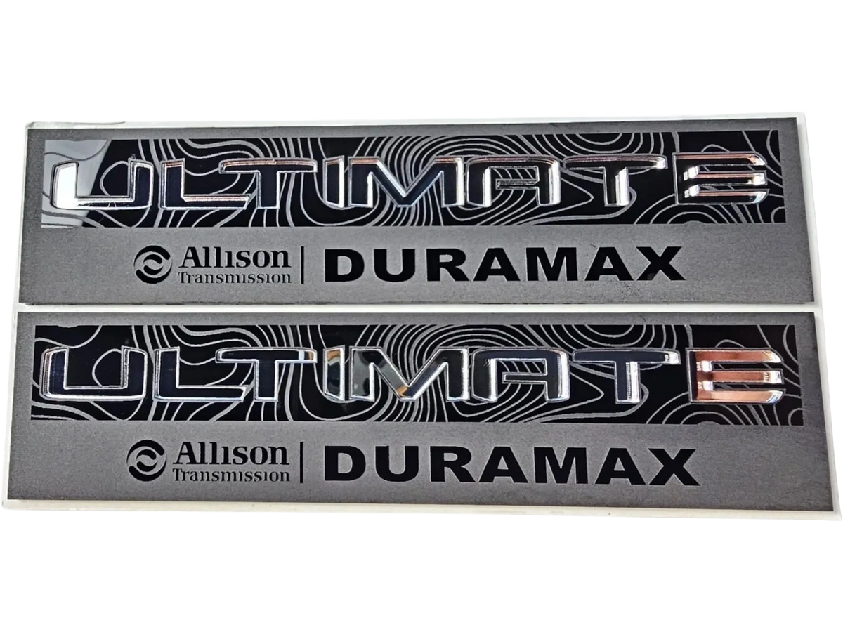 2020-2026 GMC Sierra HD Denali | Ultimate Duramax Topography Fender Emblem Inserts (Pair) (installed reference photo)