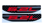 2019-2026 GMC Sierra 1500 | 6.2L Over American Flag Fender Emblem Inserts (installed reference photo)