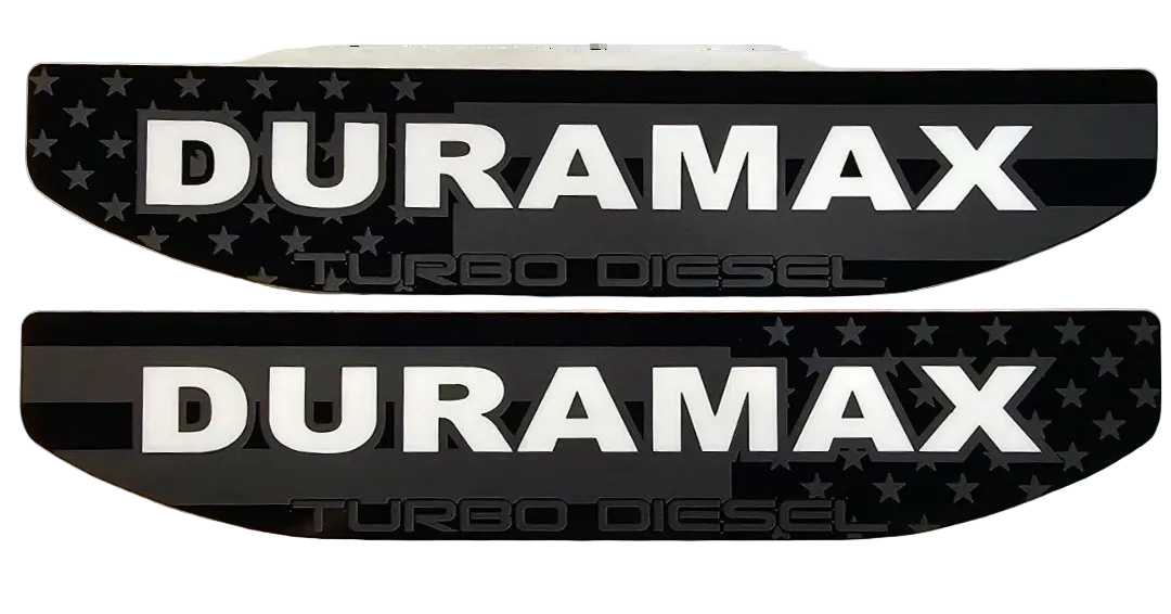 2019-2026 GMC Sierra 1500 | Duramax Turbo Over American Flag Fender Emblem Inserts (installed reference photo)