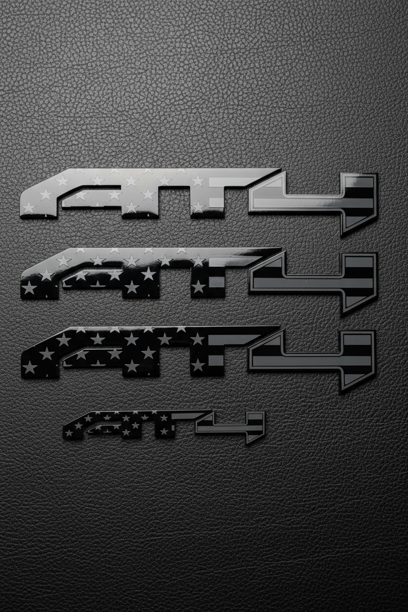 2020-2026 GMC Sierra, Yukon & Canyon | AT4-Style American Flag Emblems (Set of 3) (installed reference photo)