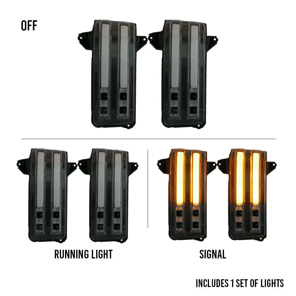 2019-2026 Silverado & Sierra tow mirror marker lights, clear lens with spot lights, signal only