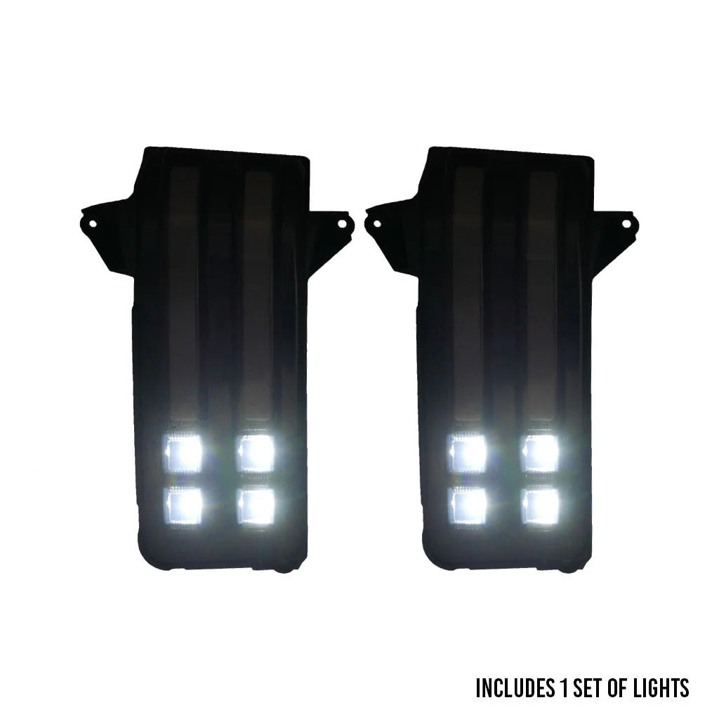2019-2026 Silverado & Sierra tow mirror marker lights with forward spot lights on
