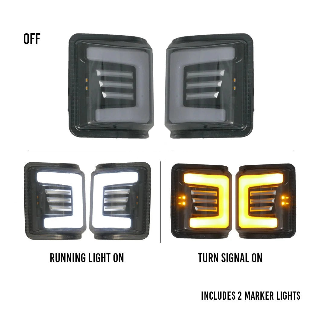 Ford 2008-style tow mirror marker lights, switchback white running light