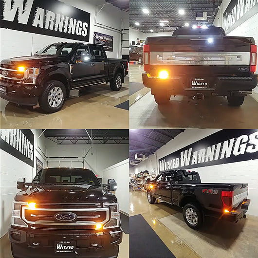 F-250 Platinum Amber White Strobe Lights Kit
