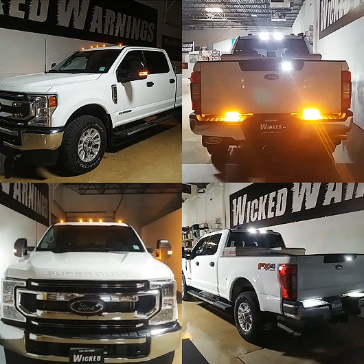 F-250 XLT Amber-White Plow Truck Strobe Light Kit