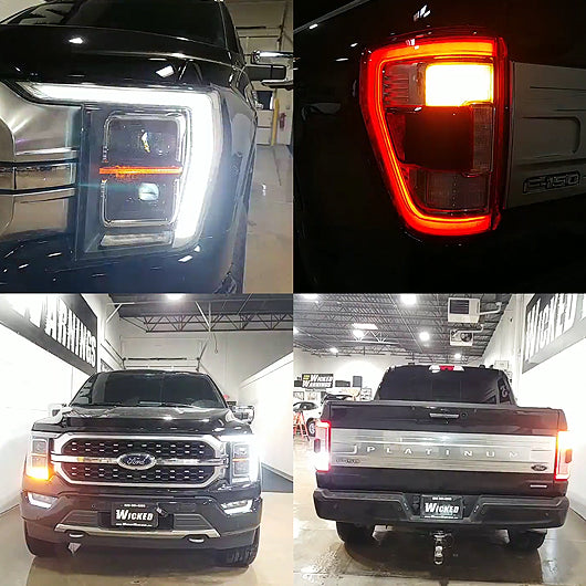 Platinum Amber-White Work Truck Strobe Lights Kit