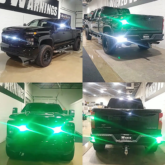 2500HD Green & White Emergency Lights