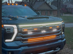 2024-2026 Chevy Silverado HD 2500/3500 LED “Power” Grille Bar – LTZ & High Country, IP68, Black/Silver Frame