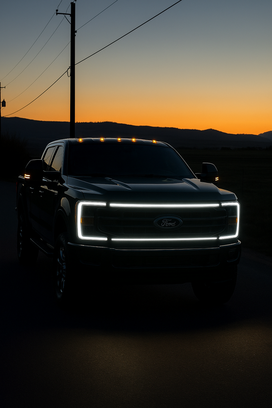 2023-2026 Ford Super Duty “Ghost” LED Grille Light Kit – F-250/F-350/F-450/F-550, IP67, Plug-and-Play Ready