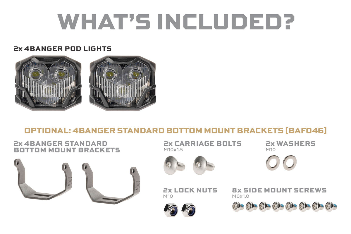 Morimoto 4Banger LED Pods: HXB Combo Beam