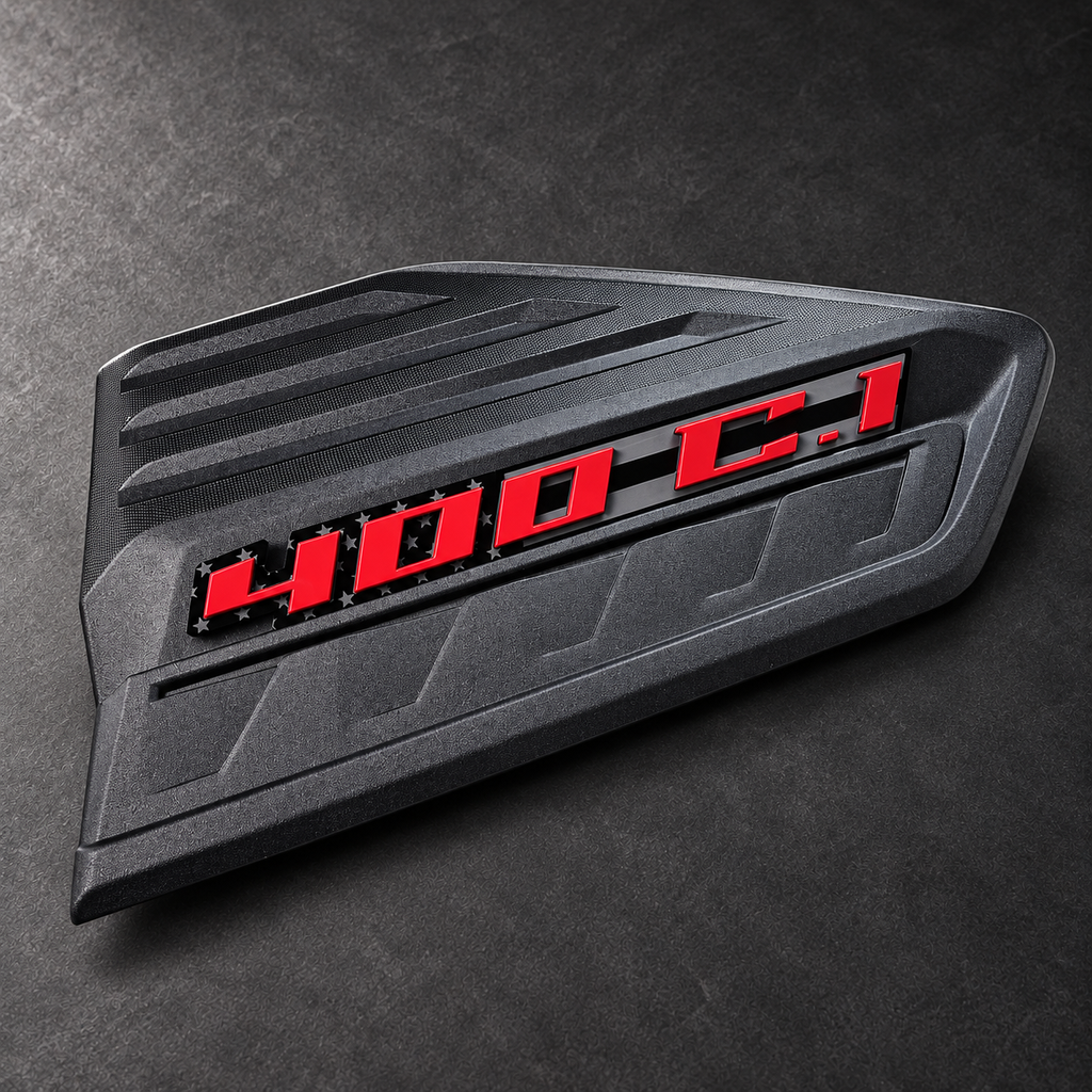 2020-2026 Chevy Silverado HD | 400 C.I. Hood Vent Emblems (Pair) (installed reference photo)