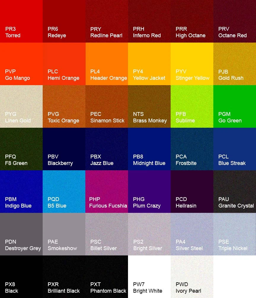 2015-2023 Dodge Challenger & Charger | SRT Powered Scat Pack Acrylic Trunk Badge (color chart)