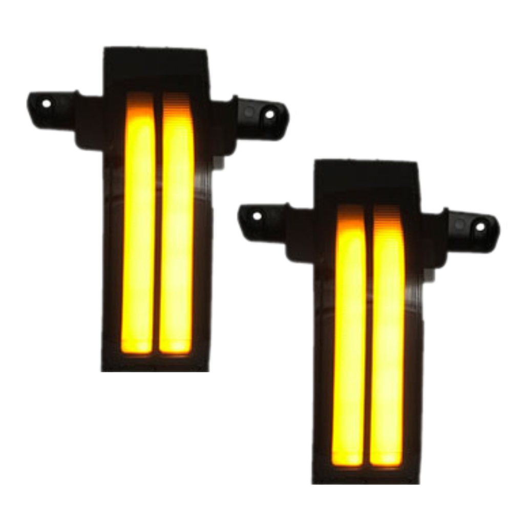 2014-2019 Chevy Silverado & GMC Sierra Unpainted Switchback Tow Mirror Marker Lights – Amber Lit