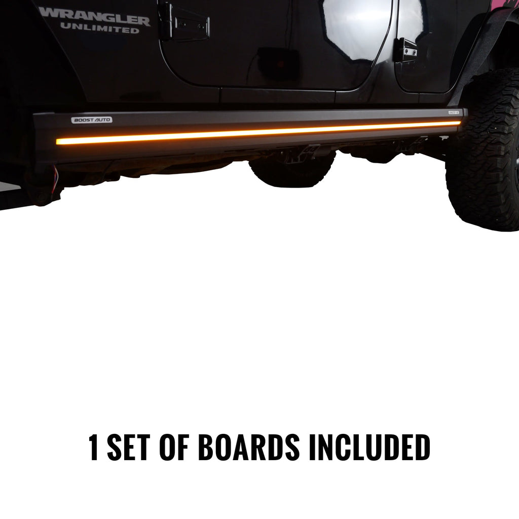 2007-2018 Jeep Wrangler JKU | Powered Light Up Running Boards