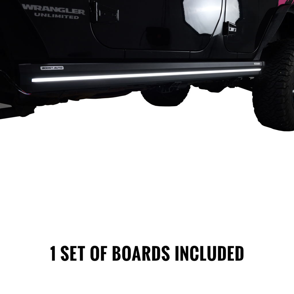 2007-2018 Jeep Wrangler JKU | Powered Light Up Running Boards