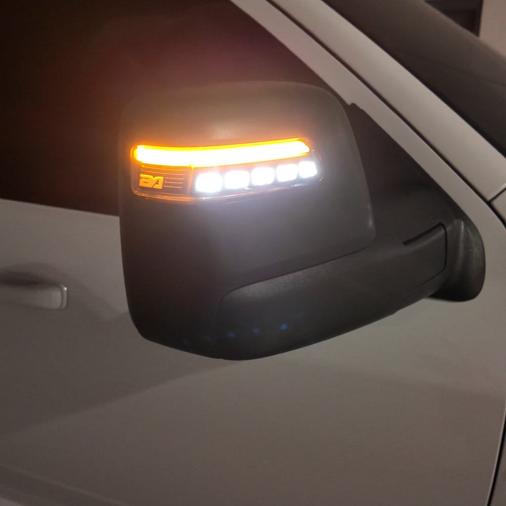 2023-2026 Ram 2500/3500 & 2025-2026 Ram 1500 Unpainted Tow Mirror Marker Lights – Spot Light Installed