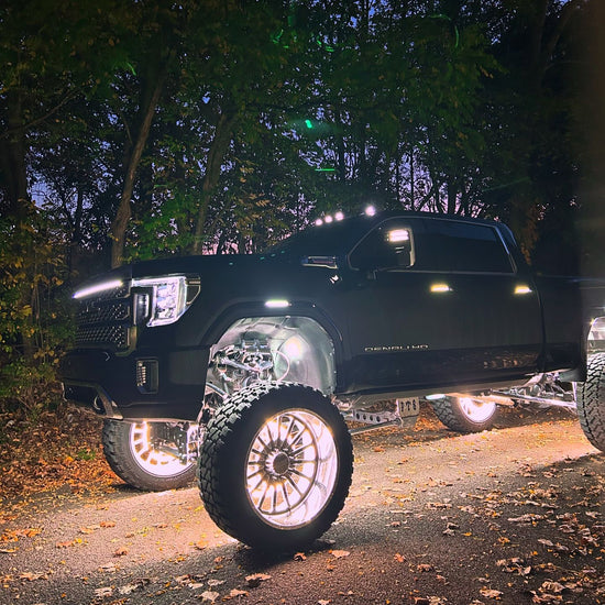 2020-2023 GMC Sierra 2500/3500 Denali LED “Power” Grille Light Bar – IP67, Plug-and-Play Ready, Black/Silver