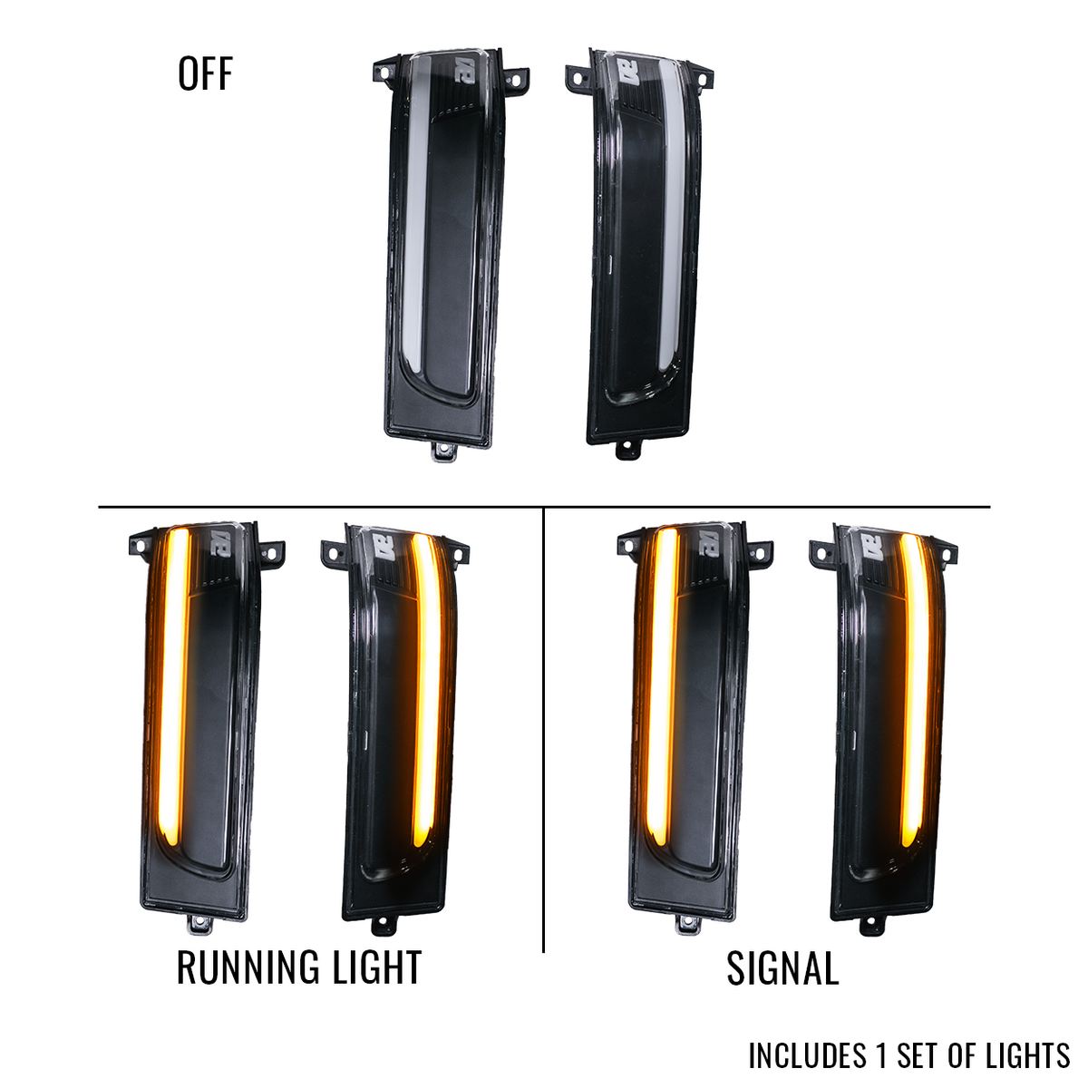 2023-2026 Ram 2500/3500 & 2025-2026 Ram 1500 Unpainted Tow Mirror Marker Lights – Sequential Signal & Running Light