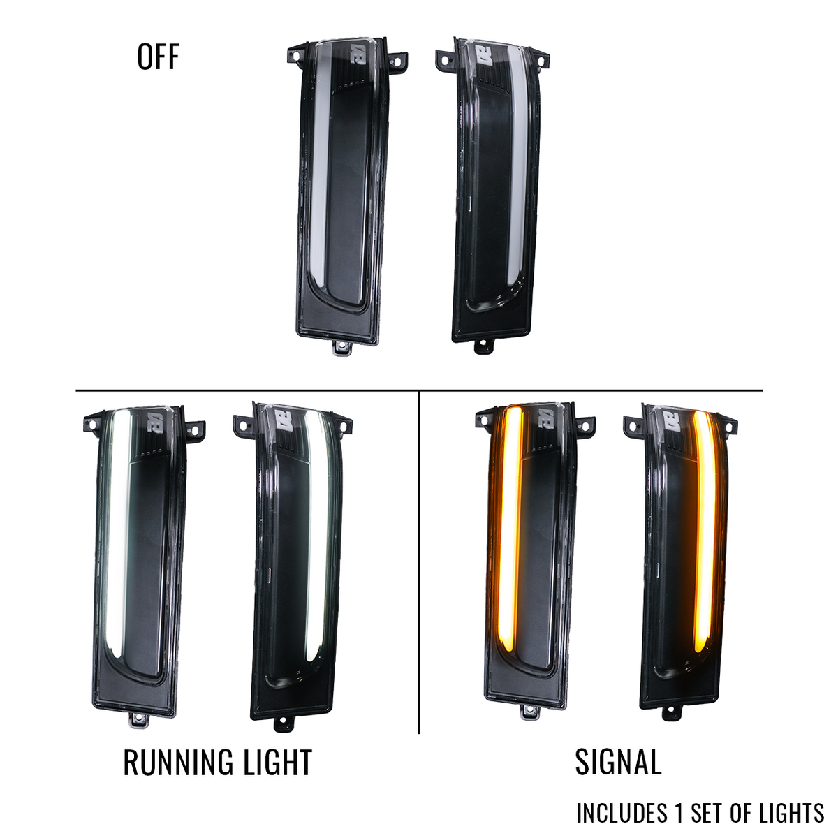 2023-2026 Ram 2500/3500 & 2025-2026 Ram 1500 Unpainted Tow Mirror Marker Lights – Sequential Switchback
