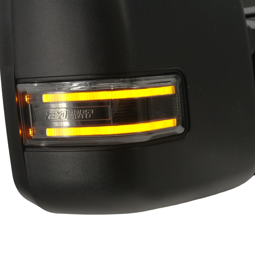 2015-2026 Ford F-150 Unpainted Tow Mirror Marker Lights – Smoked, Amber Lit