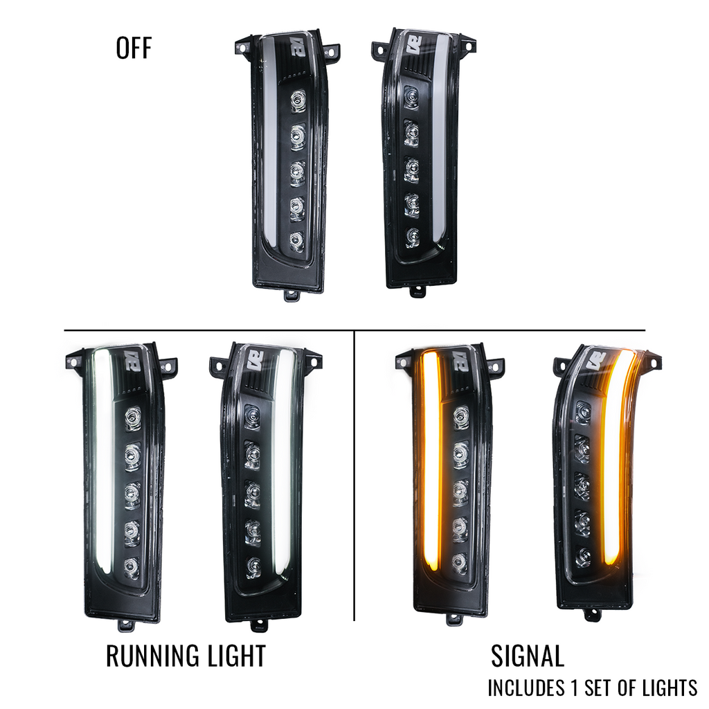 2023-2026 Ram 2500/3500 & 2025-2026 Ram 1500 Unpainted Tow Mirror Marker Lights – Sequential Switchback with Spot Light