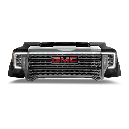 2020-2023 GMC Sierra 2500/3500 Denali LED “Power” Grille Light Bar – IP67, Plug-and-Play Ready, Black/Silver