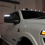 2023-2026 Ram 2500/3500 & 2025-2026 Ram 1500 Unpainted Tow Mirror Marker Lights – White Running Light Installed
