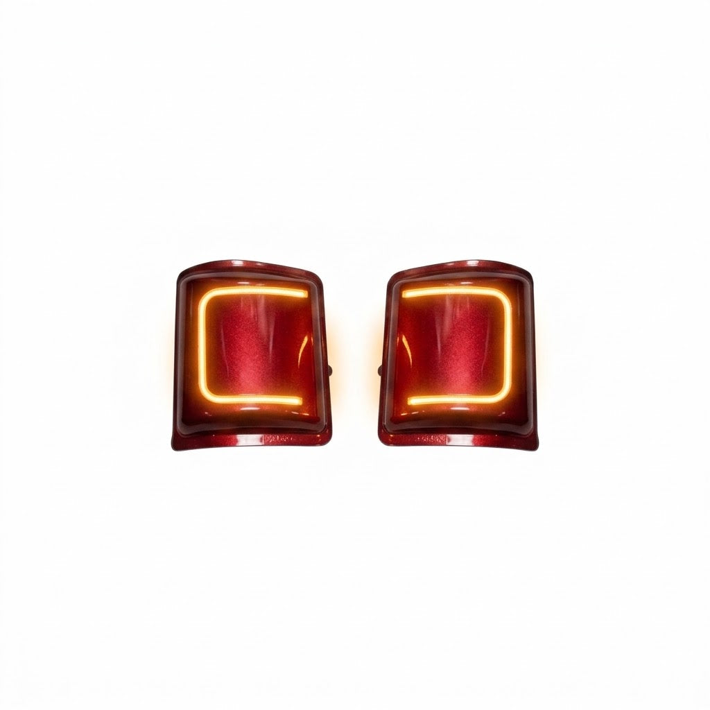 1999-2016 Ford Super Duty (2008 Style) Colormatched Tow Mirror Marker Lights – Red, Amber Lit
